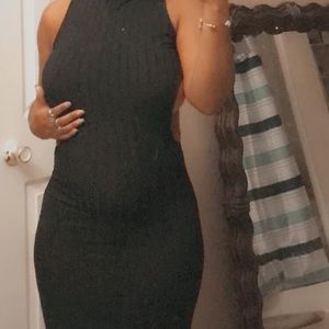 Backless black dress
